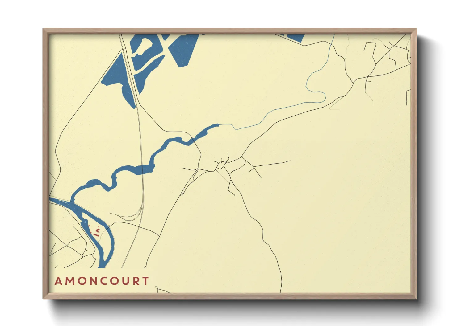 Une affiche de carte sur Amoncourt