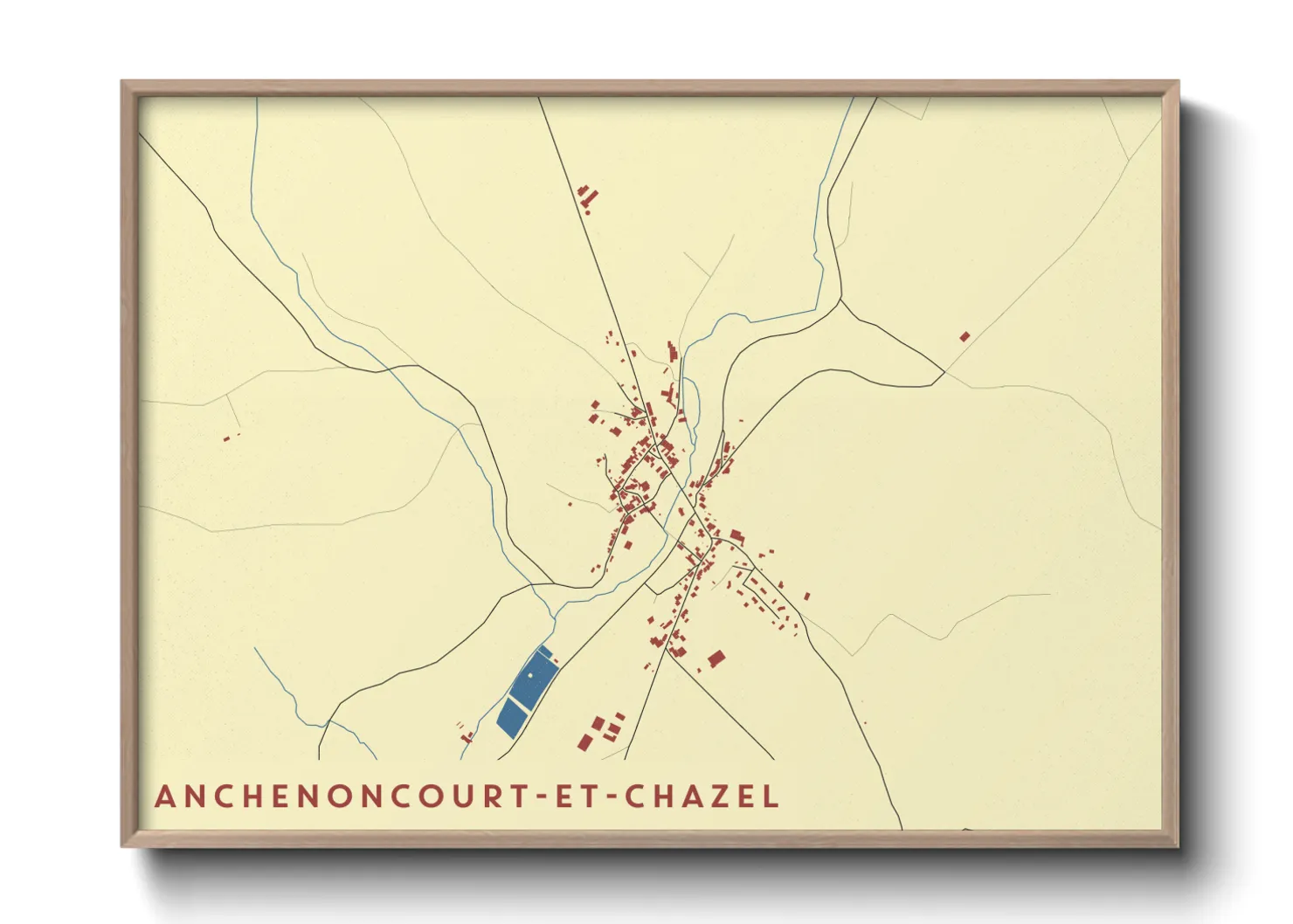 Une affiche de carte sur Anchenoncourt-et-Chazel