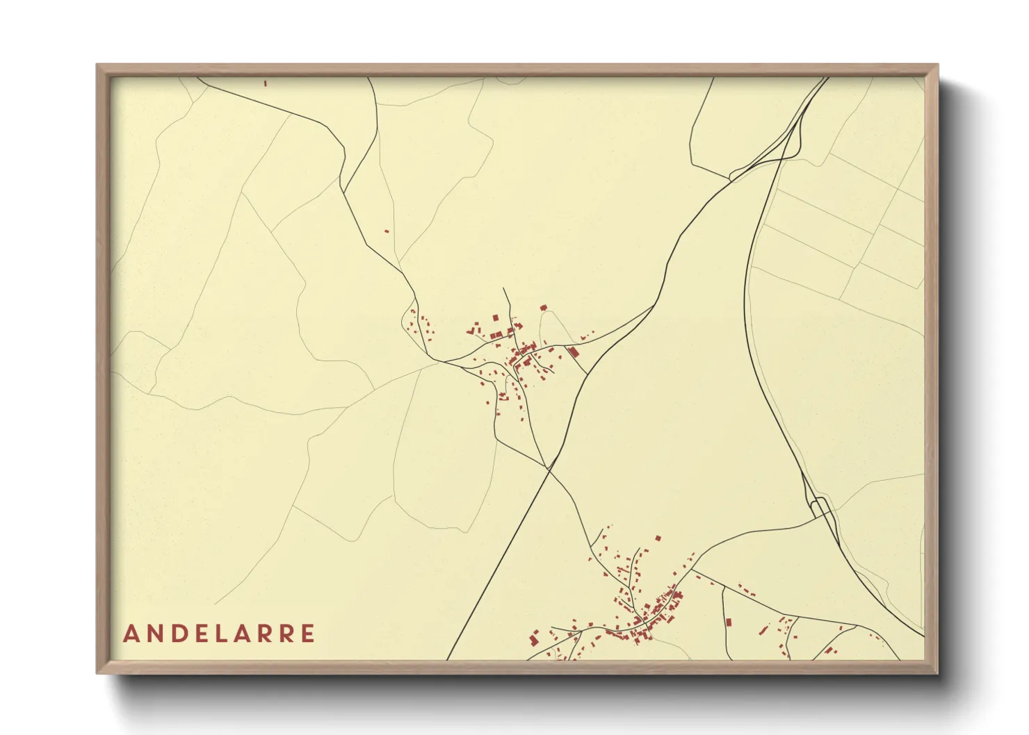 Une affiche de carte sur Andelarre