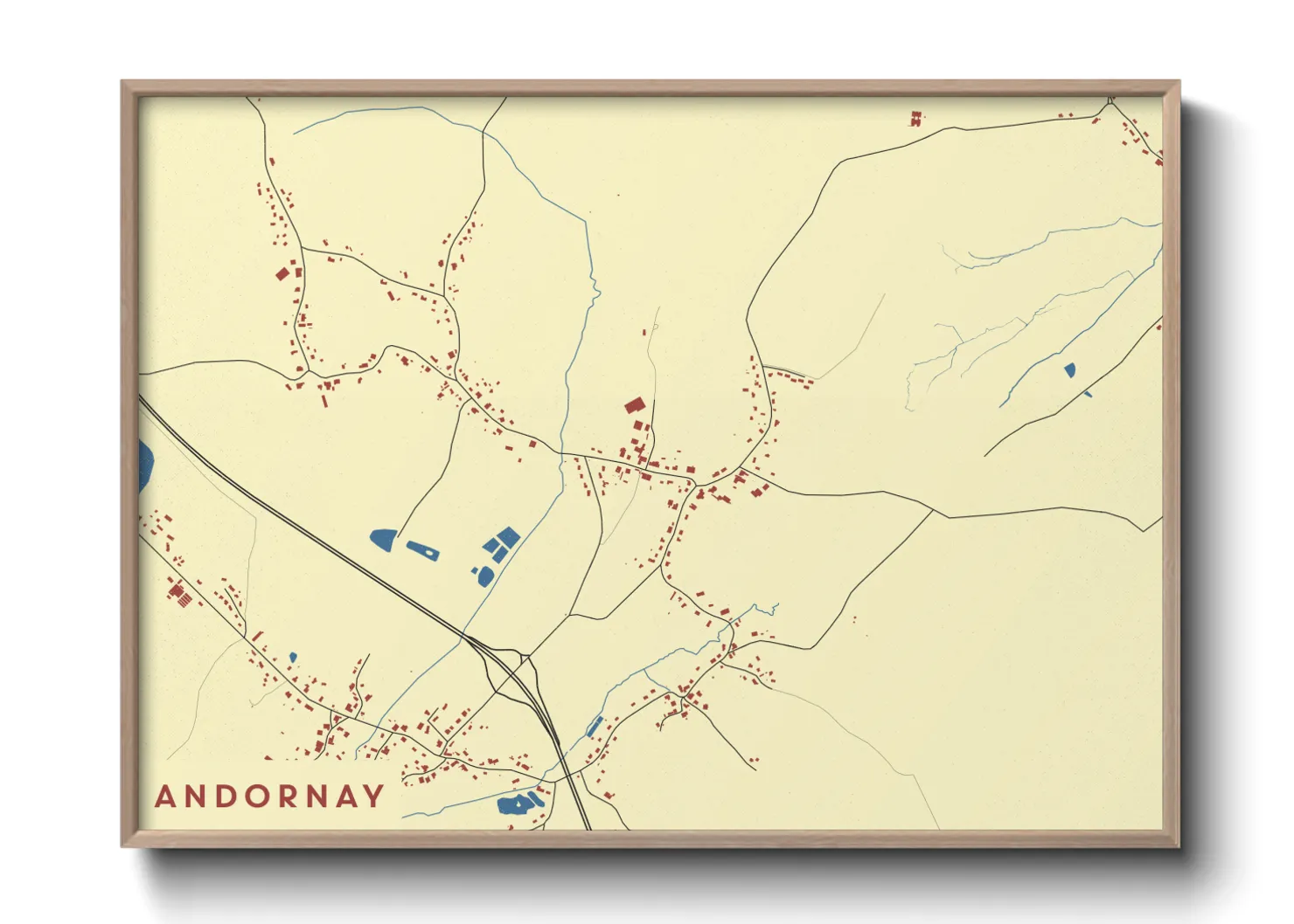 Une affiche de carte sur Andornay
