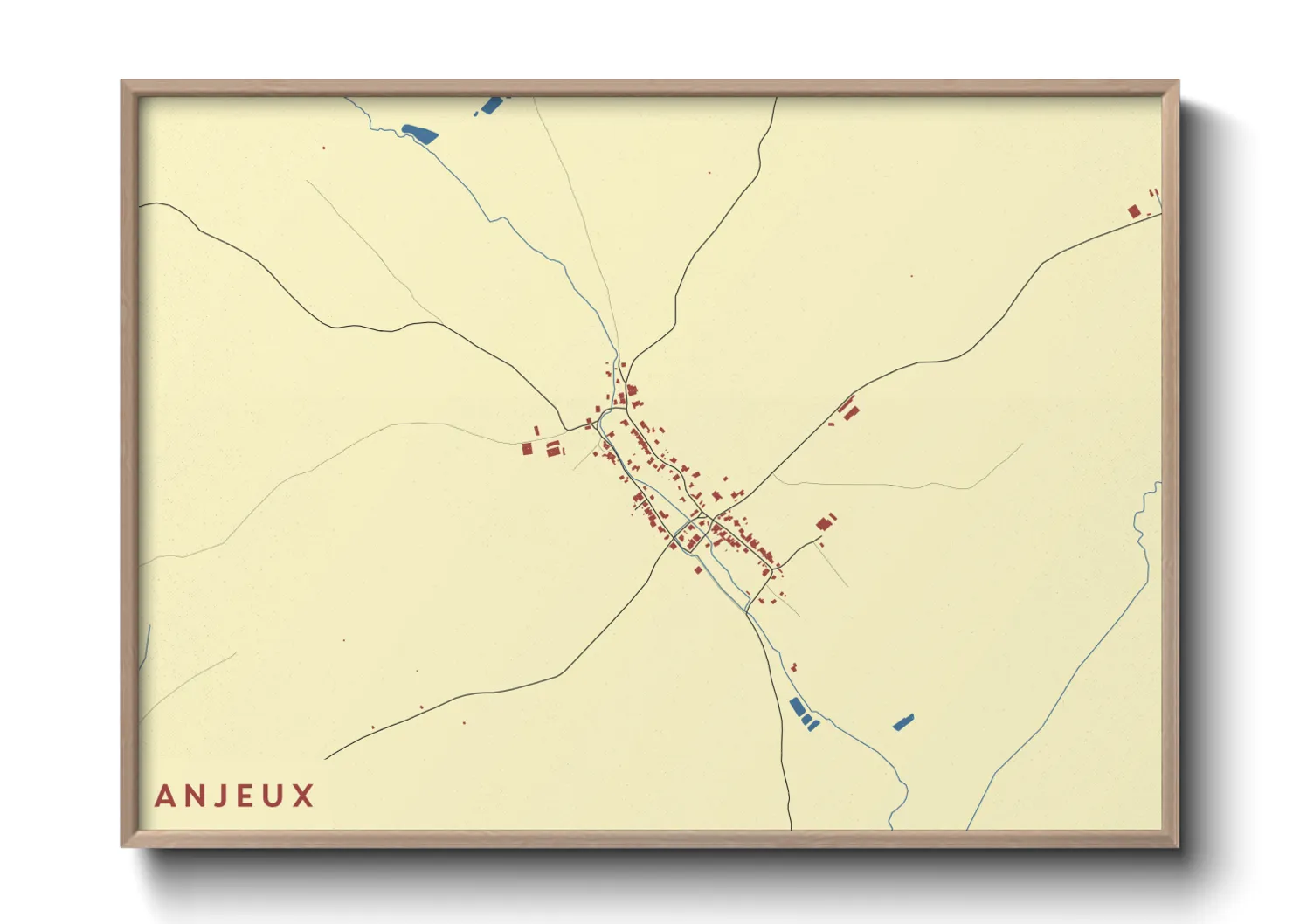 Une affiche de carte sur Anjeux