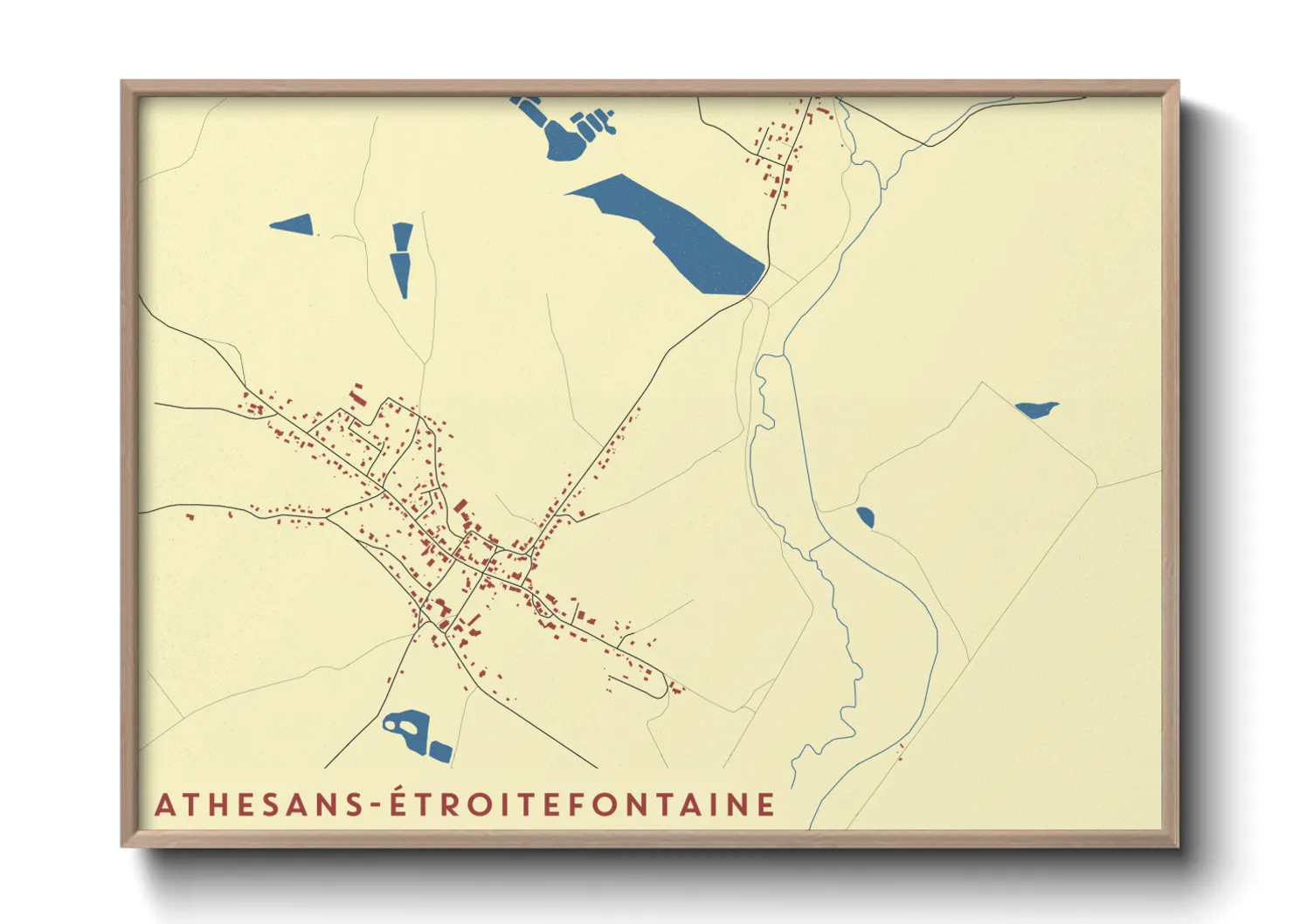 Une affiche de carte sur Athesans-Étroitefontaine