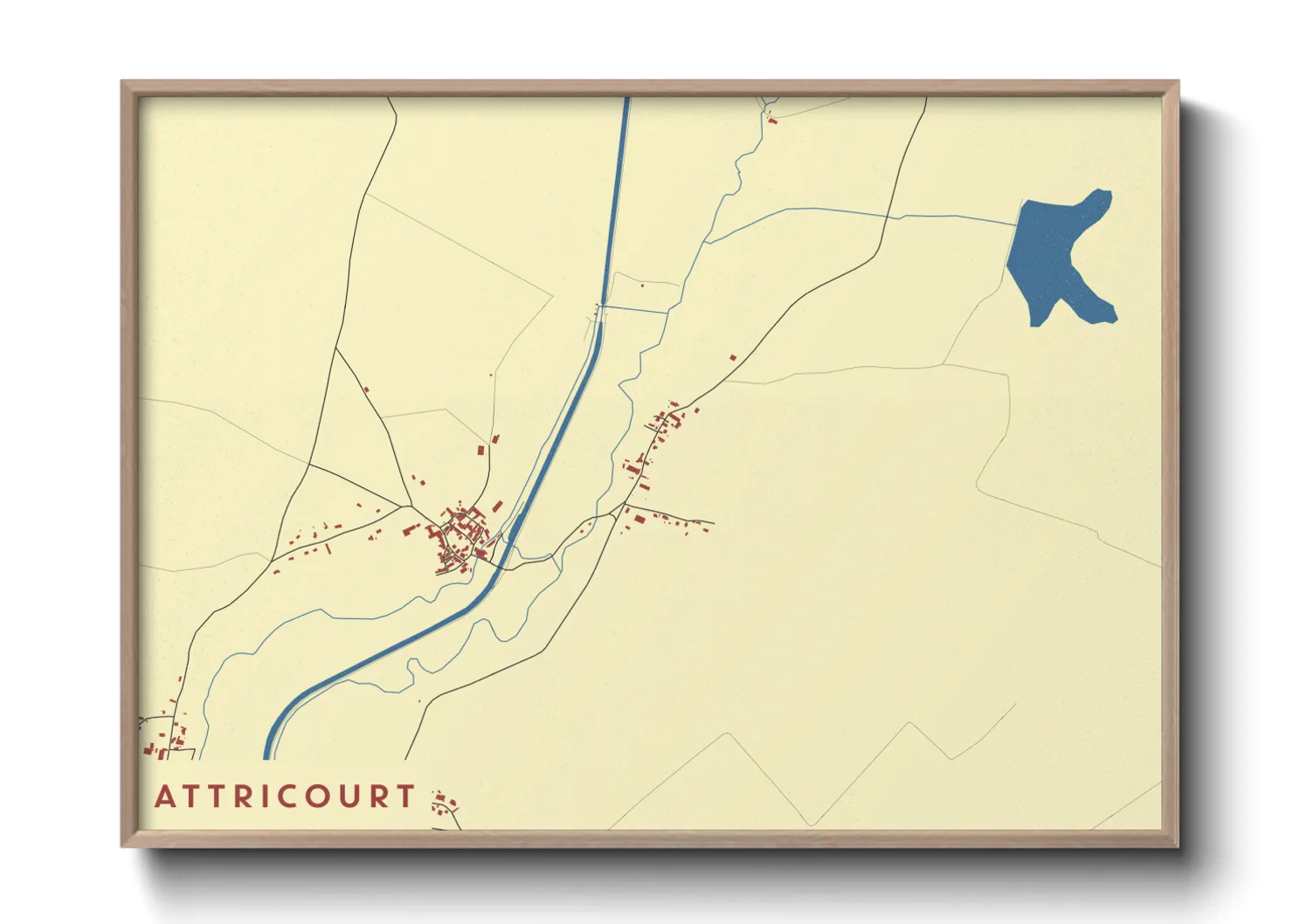 Une affiche de carte sur Attricourt