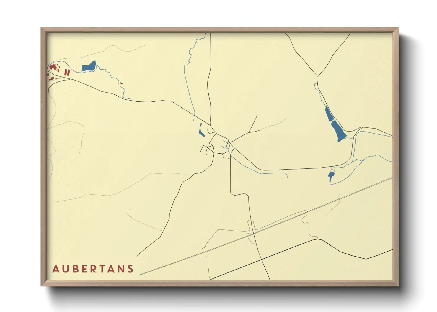 Une affiche de carte sur Aubertans