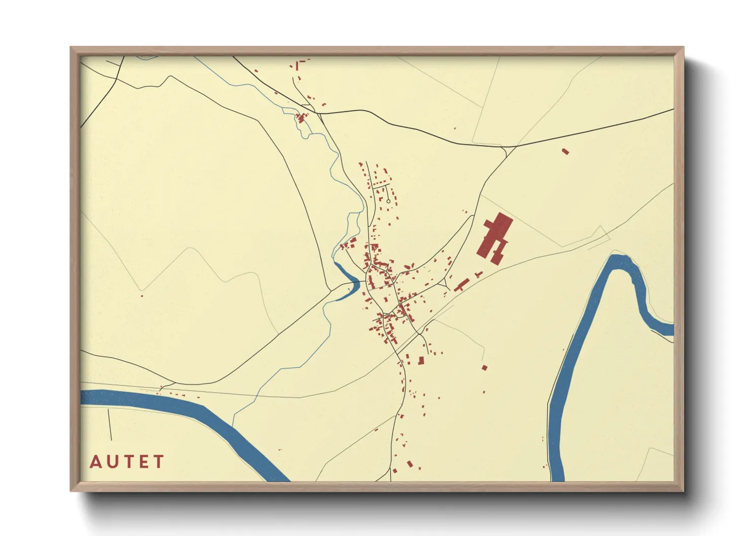 Une affiche de carte sur Autet