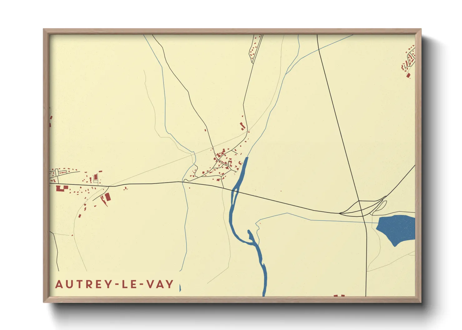 Une affiche de carte sur Autrey-le-Vay