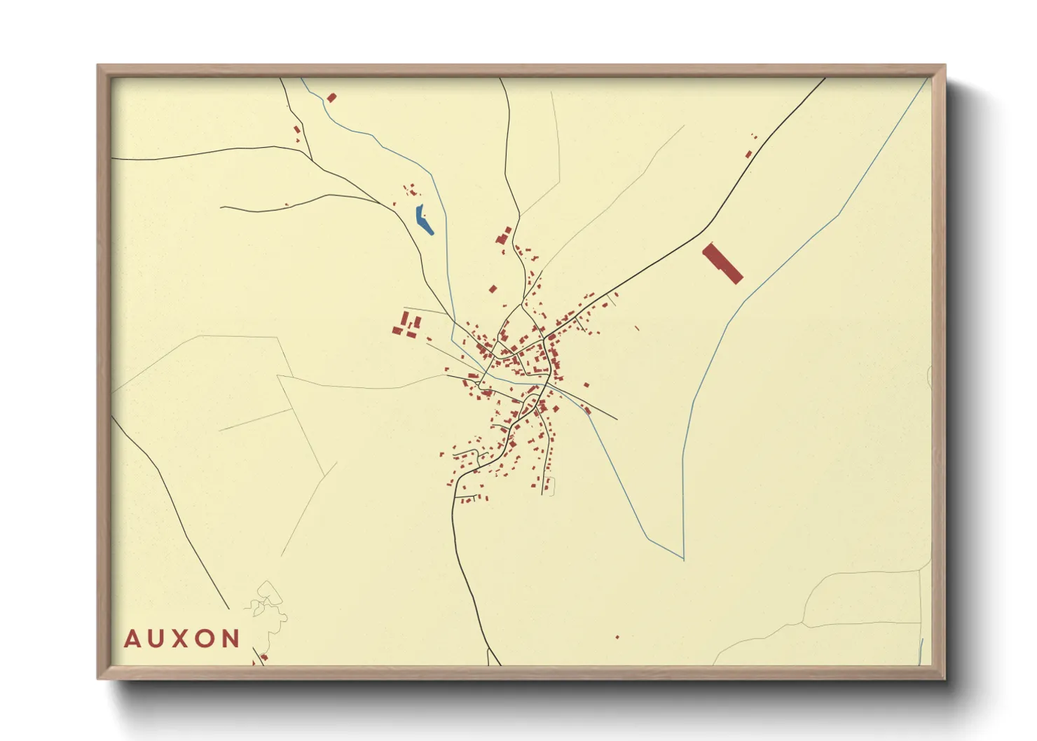 Une affiche de carte sur Auxon