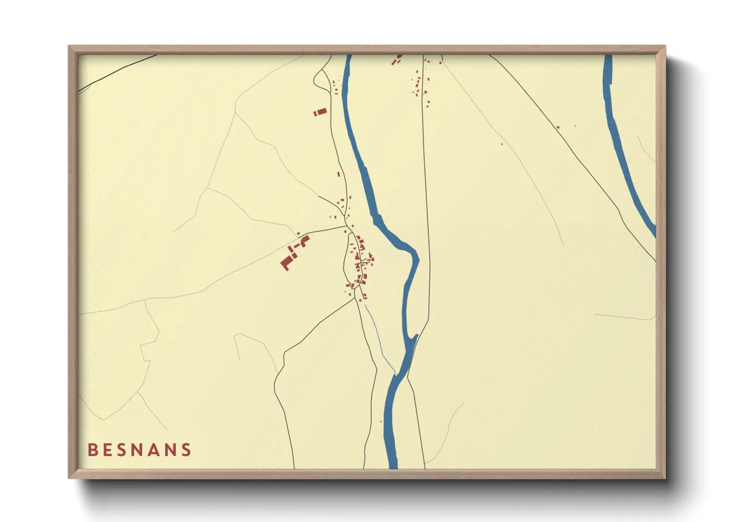 Une affiche de carte sur Besnans