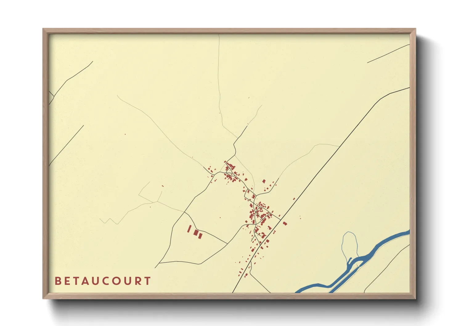 Une affiche de carte sur Betaucourt