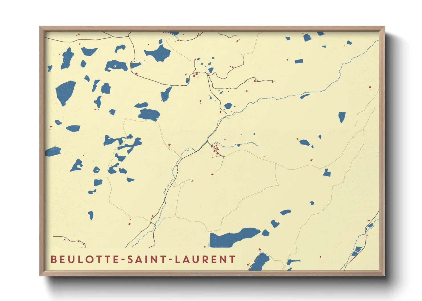 Une affiche de carte sur Beulotte-Saint-Laurent