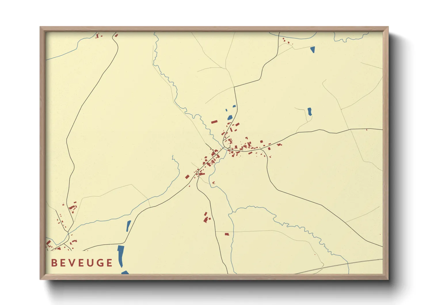 Une affiche de carte sur Beveuge