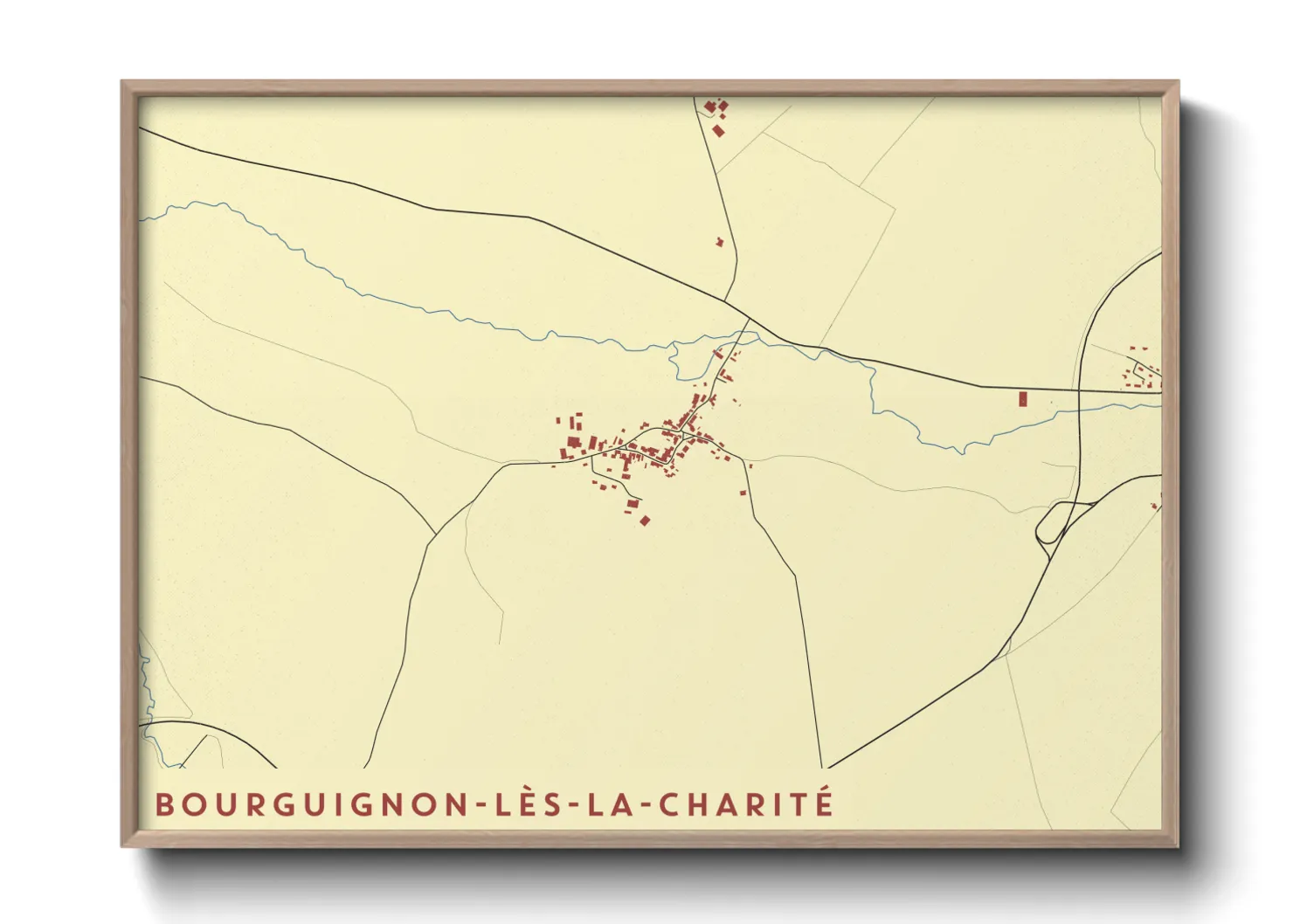 Une affiche de carte sur Bourguignon-lès-la-Charité