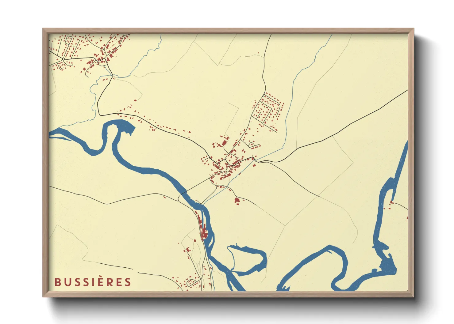 Une affiche de carte sur Bussières