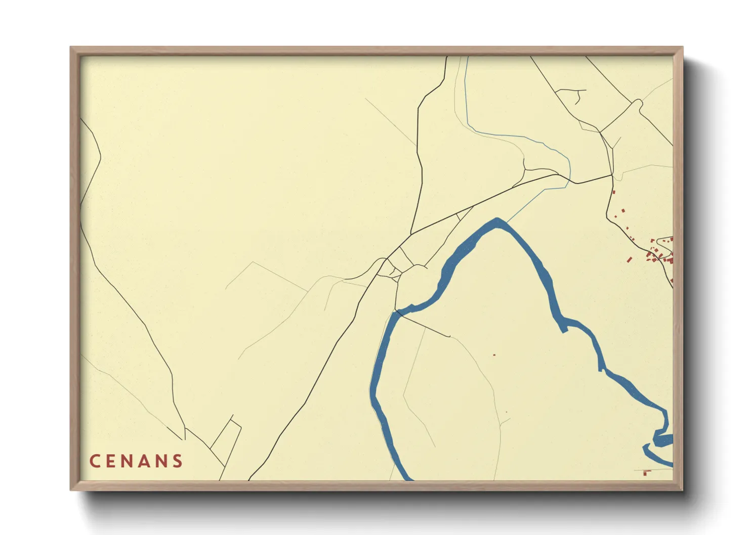 Une affiche de carte sur Cenans