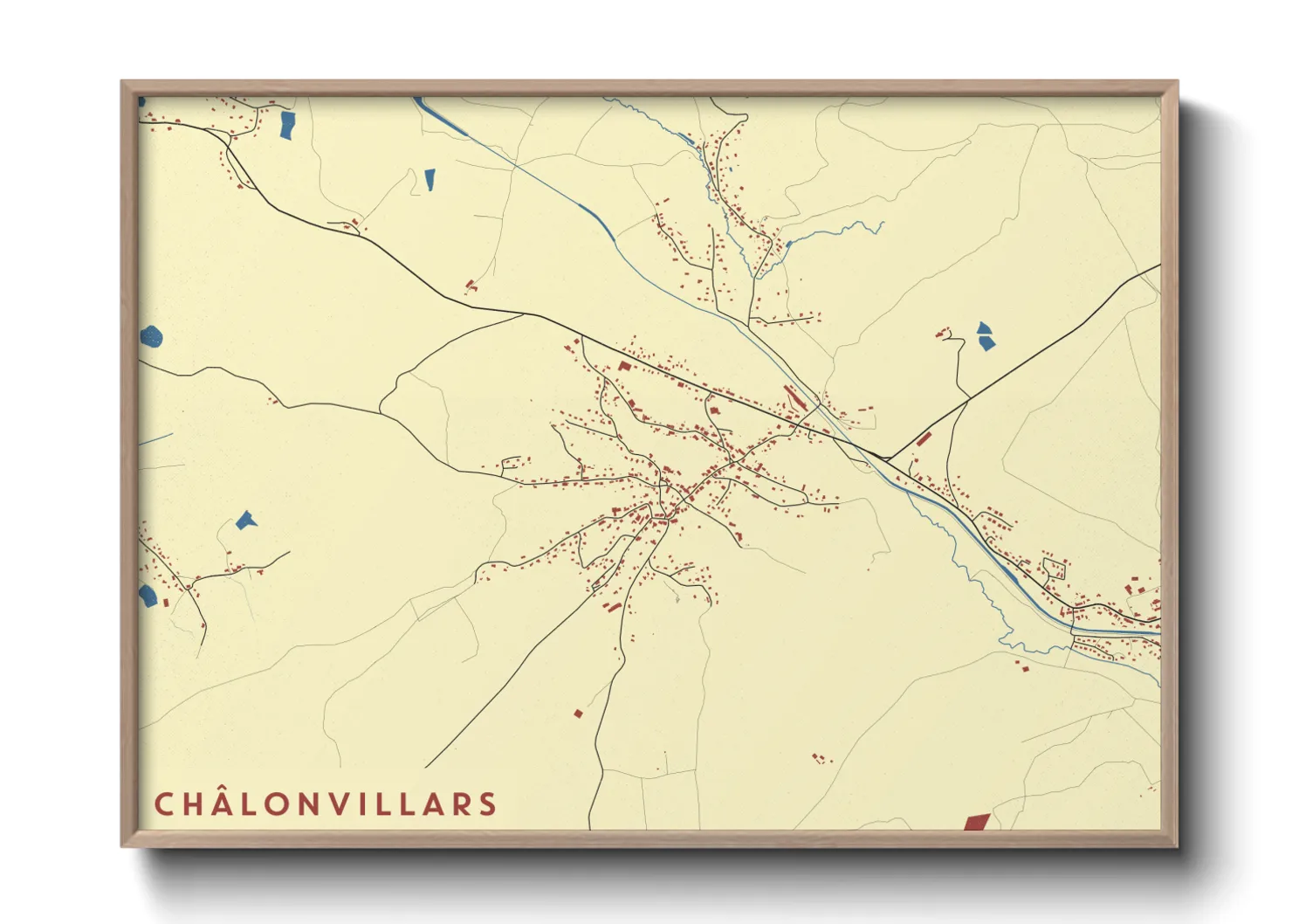 Une affiche de carte sur Châlonvillars