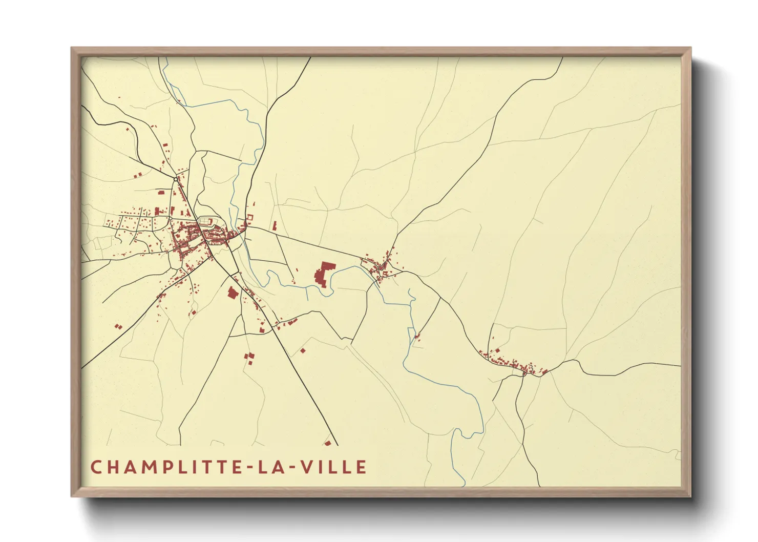 Une affiche de carte sur Champlitte-la-Ville