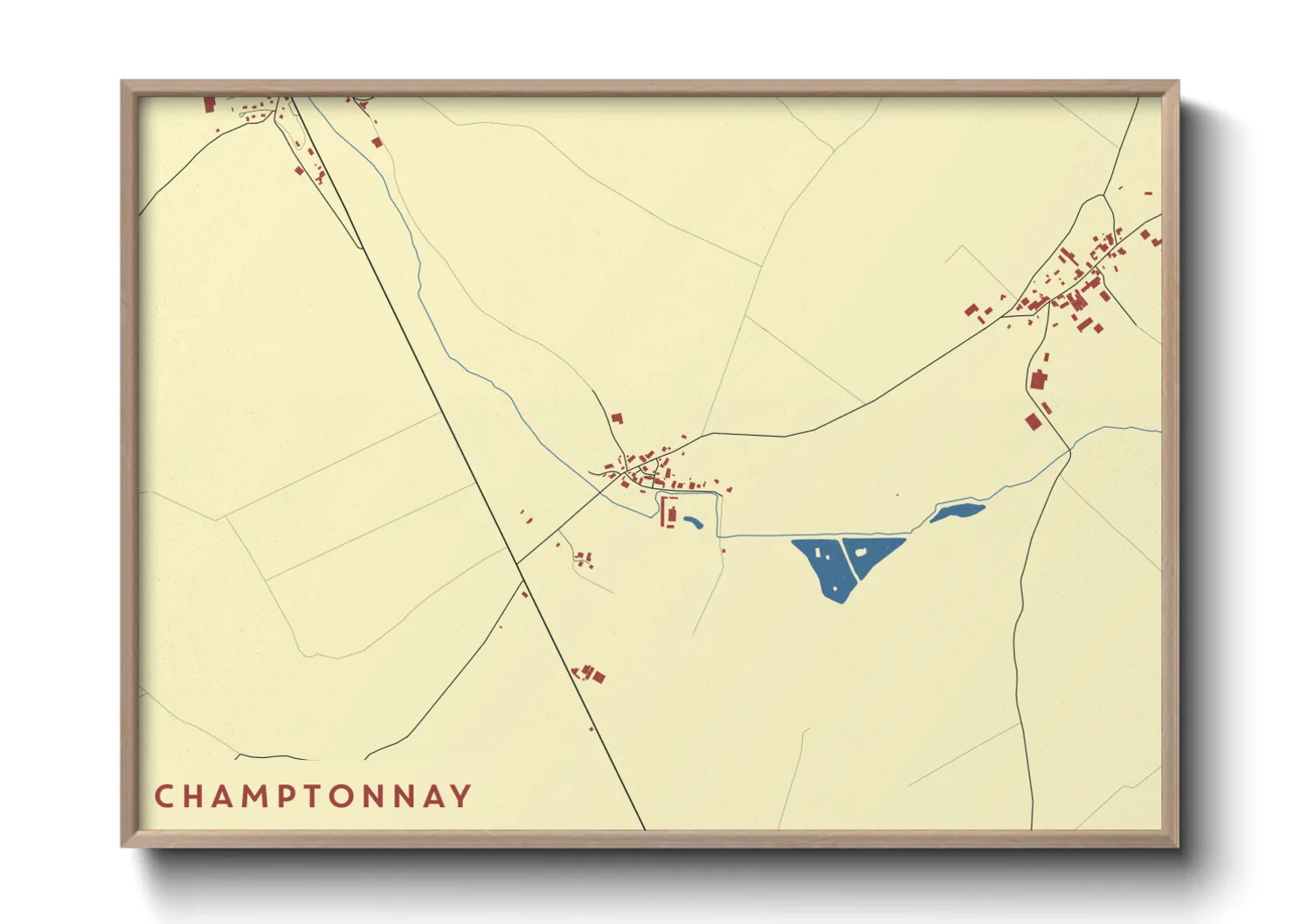 Une affiche de carte sur Champtonnay