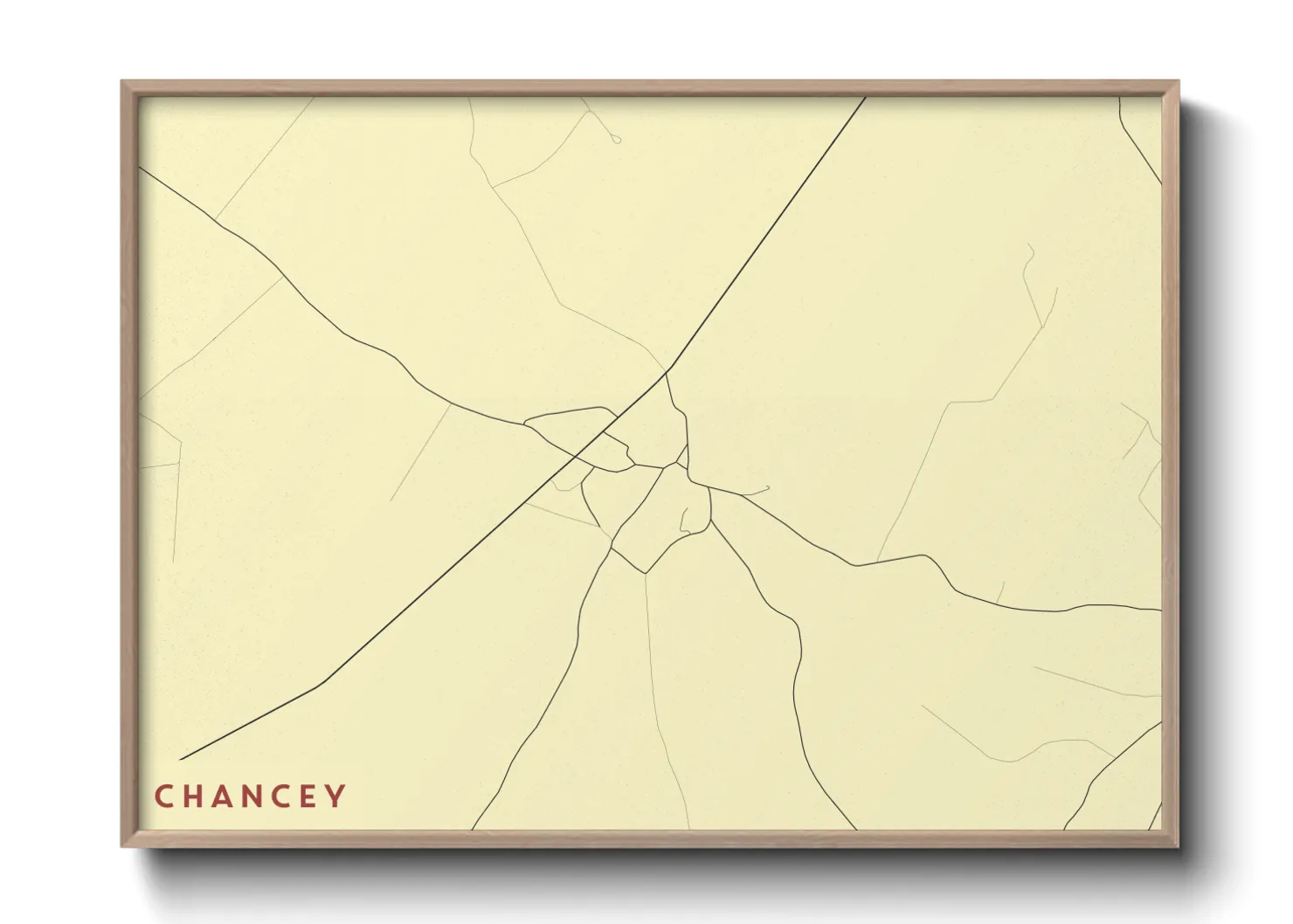 Une affiche de carte sur Chancey