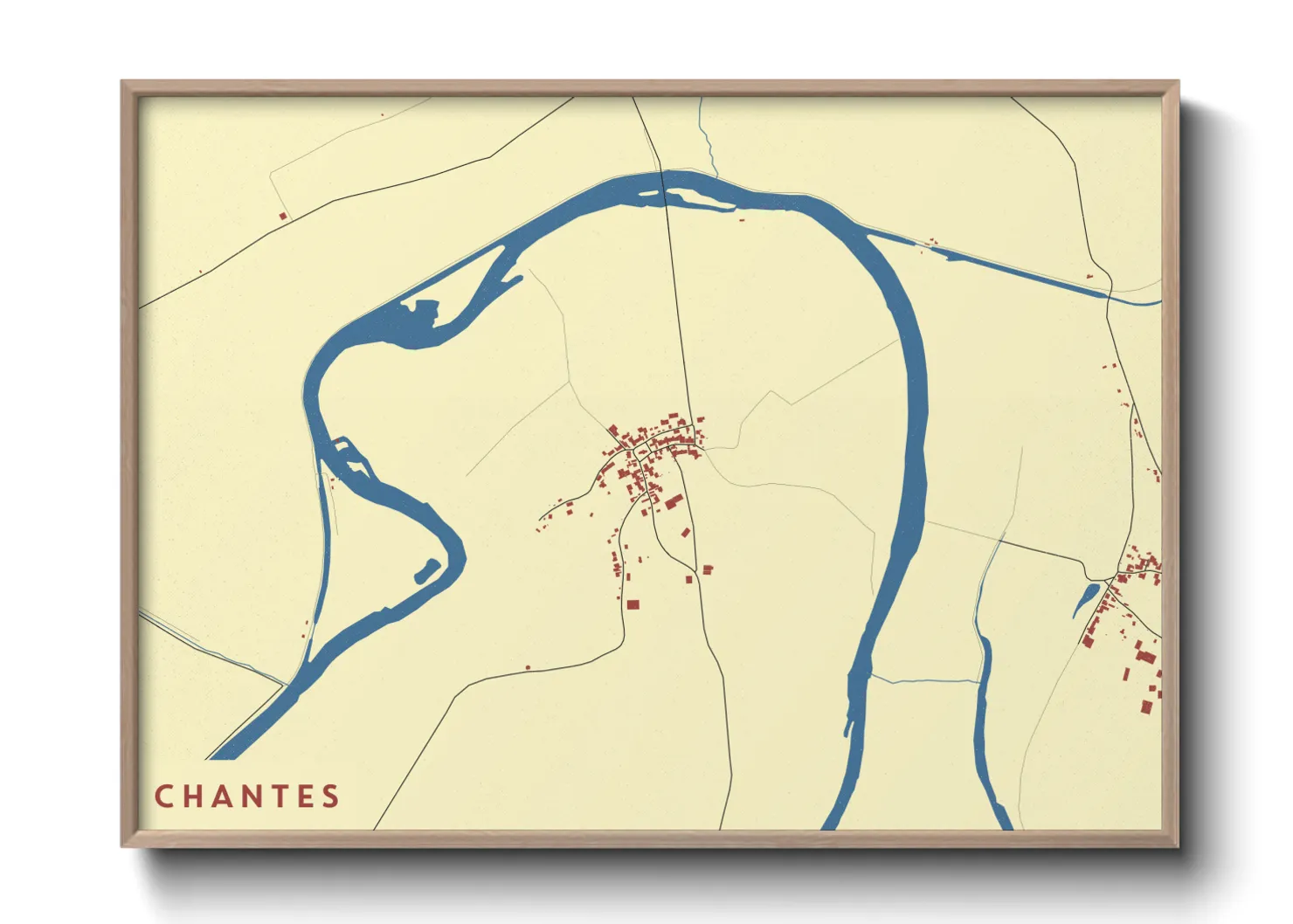 Une affiche de carte sur Chantes