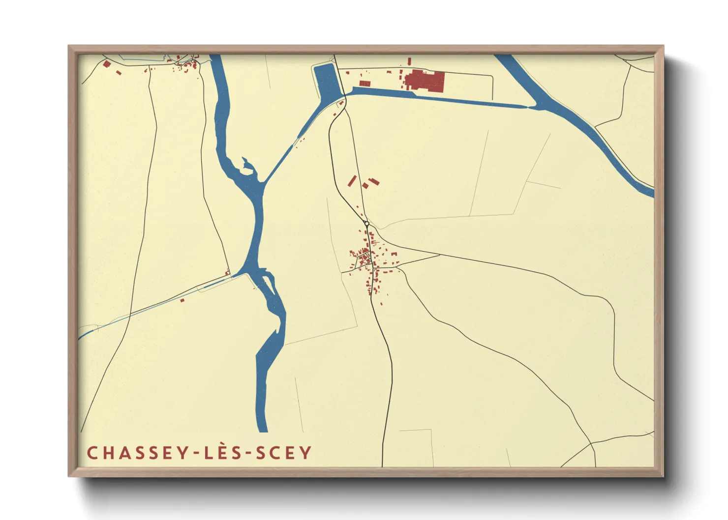 Une affiche de carte sur Chassey-lès-Scey