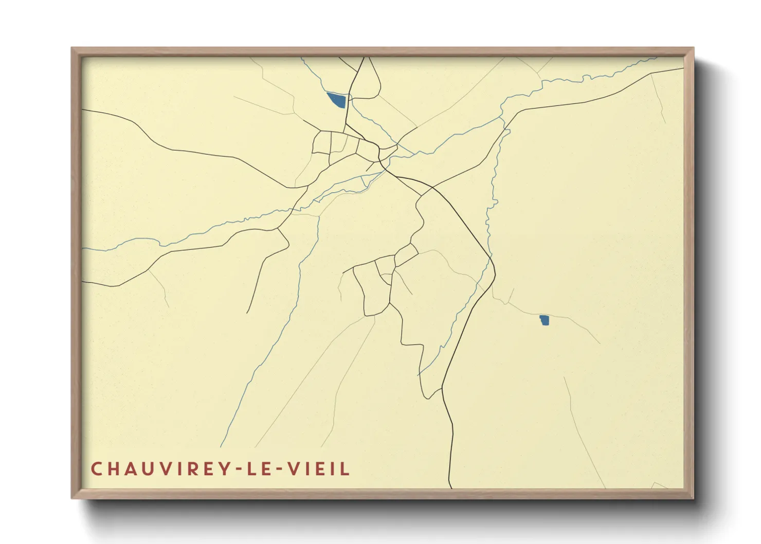 Une affiche de carte sur Chauvirey-le-Vieil