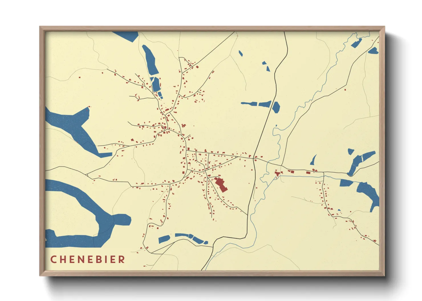 Une affiche de carte sur Chenebier