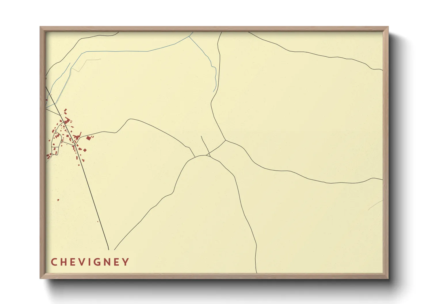 Une affiche de carte sur Chevigney