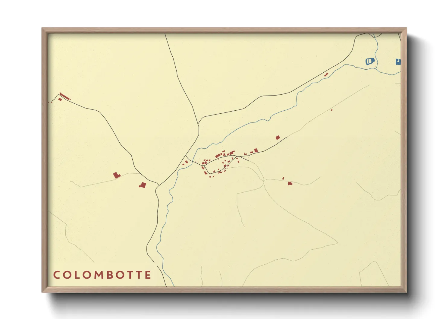 Une affiche de carte sur Colombotte