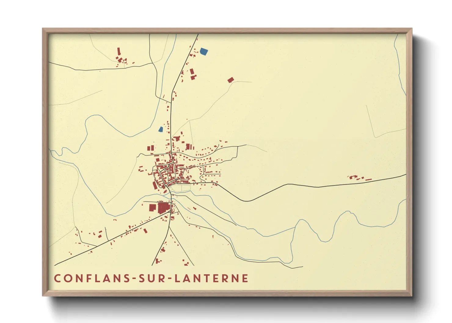 Une affiche de carte sur Conflans-sur-Lanterne