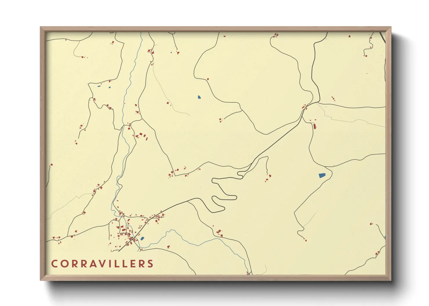 Une affiche de carte sur Corravillers