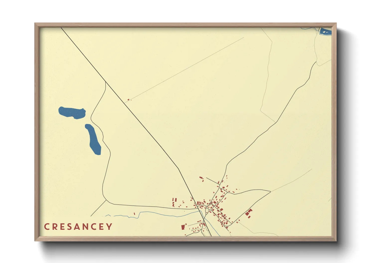 Une affiche de carte sur Cresancey