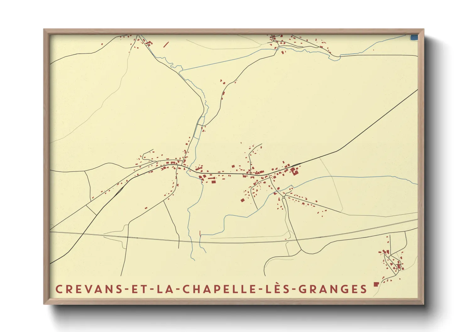 Une affiche de carte sur Crevans-et-la-Chapelle-lès-Granges