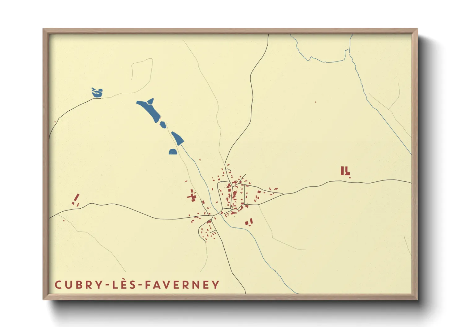 Une affiche de carte sur Cubry-lès-Faverney