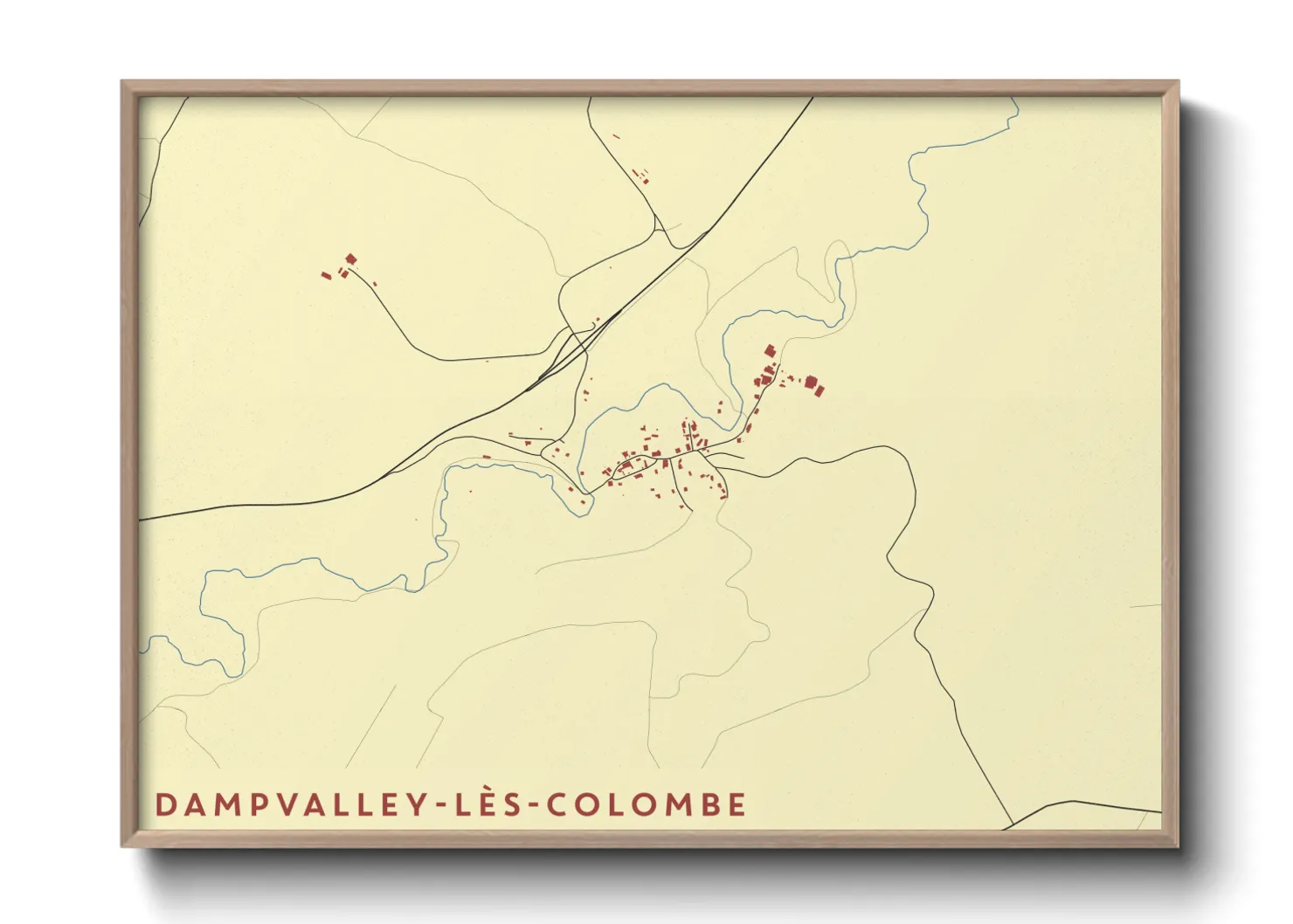 Une affiche de carte sur Dampvalley-lès-Colombe
