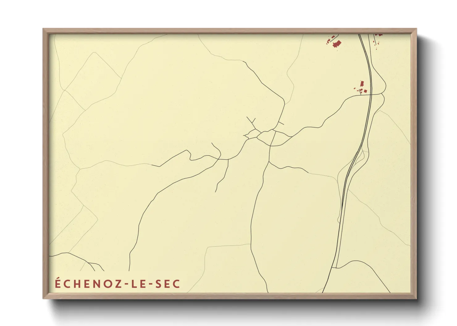 Une affiche de carte sur Échenoz-le-Sec
