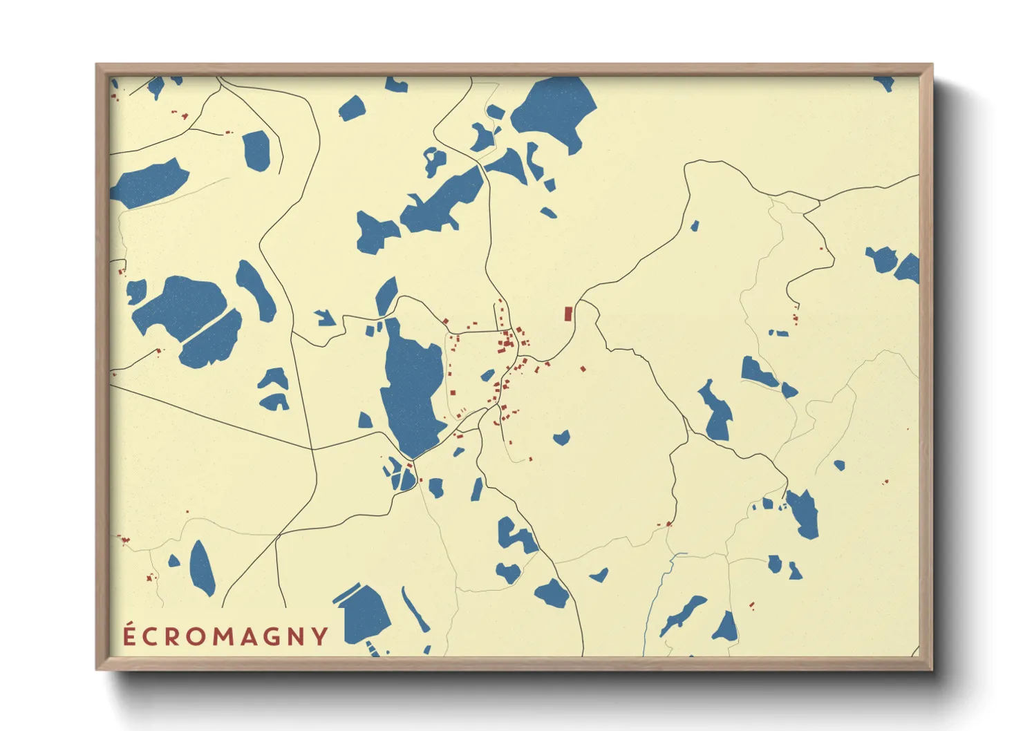 Une affiche de carte sur Écromagny