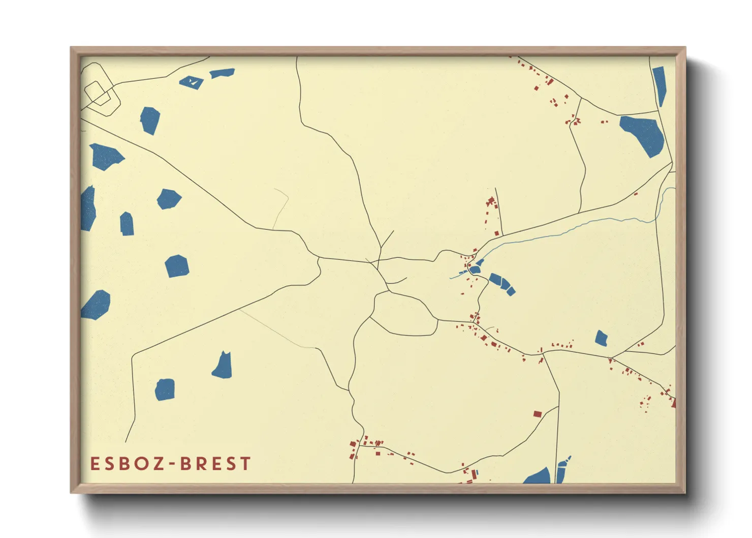 Une affiche de carte sur Esboz-Brest