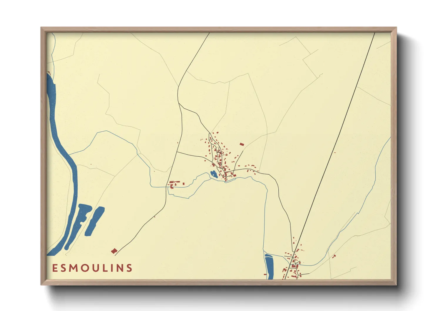 Une affiche de carte sur Esmoulins