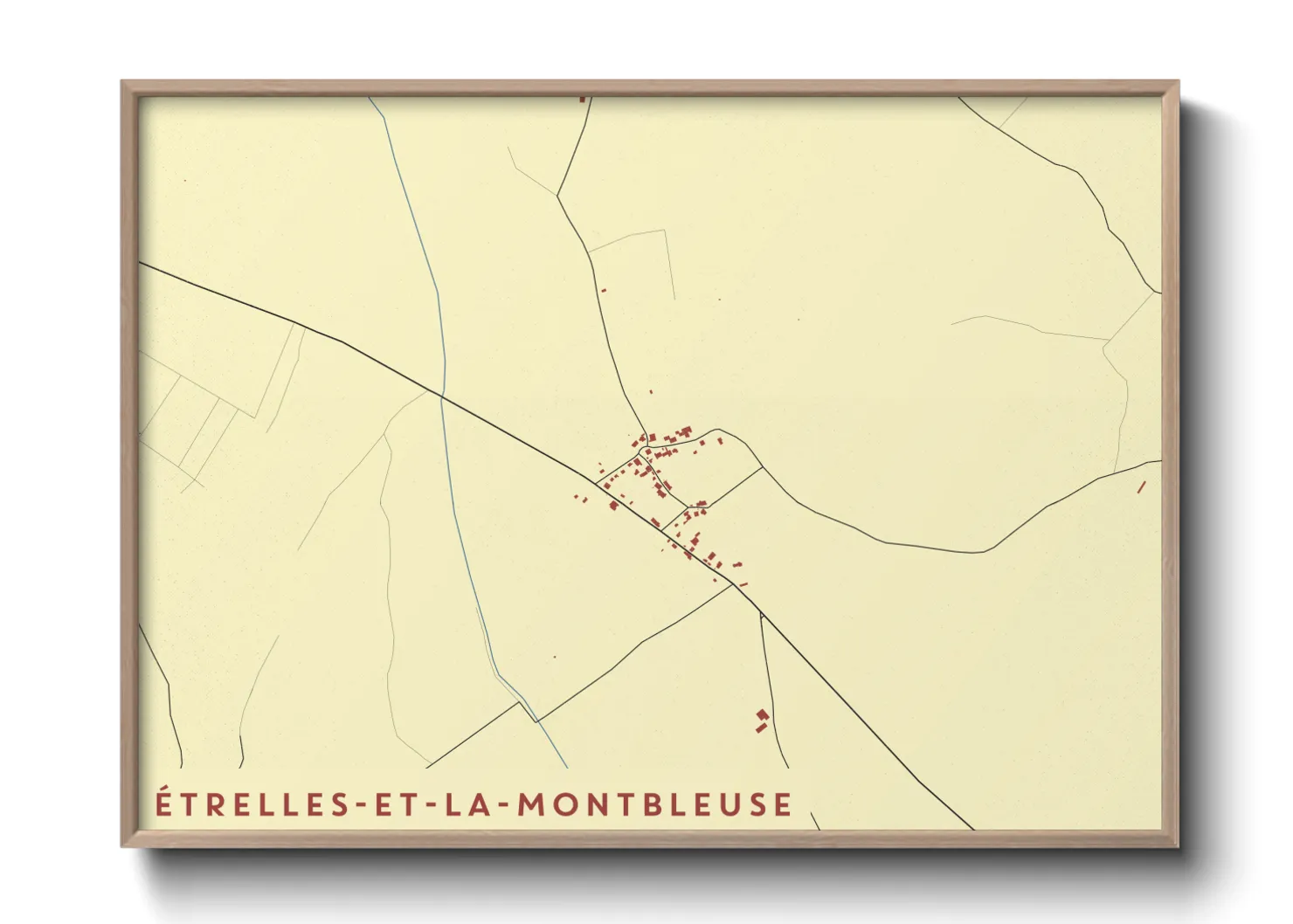 Une affiche de carte sur Étrelles-et-la-Montbleuse