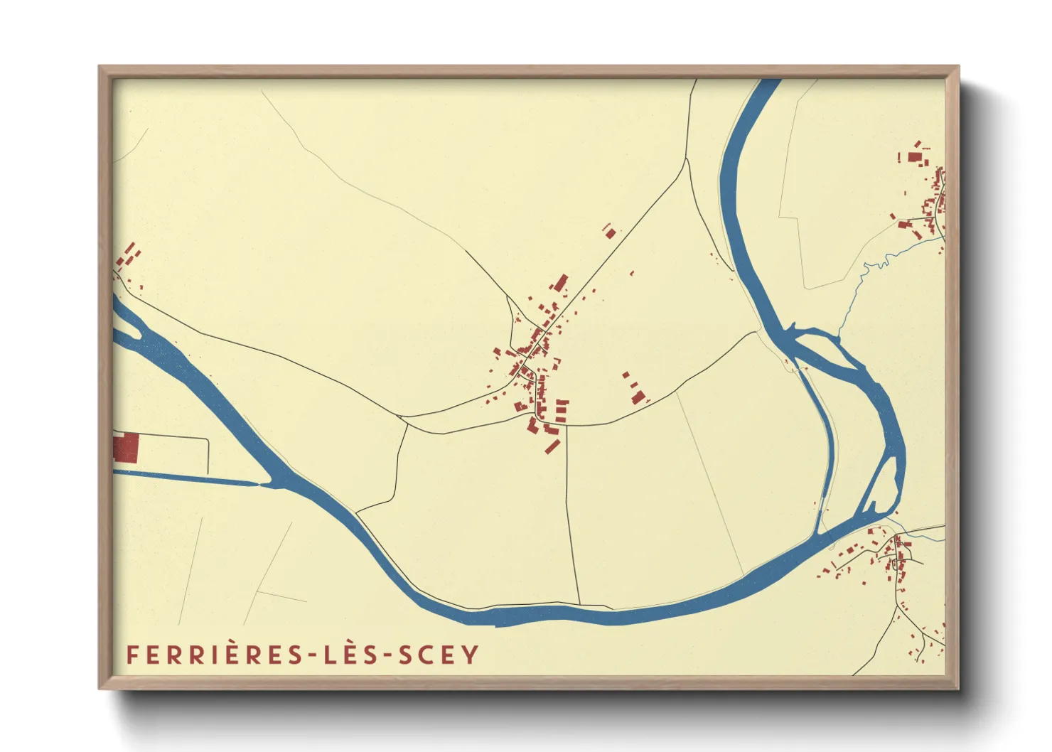 Une affiche de carte sur Ferrières-lès-Scey