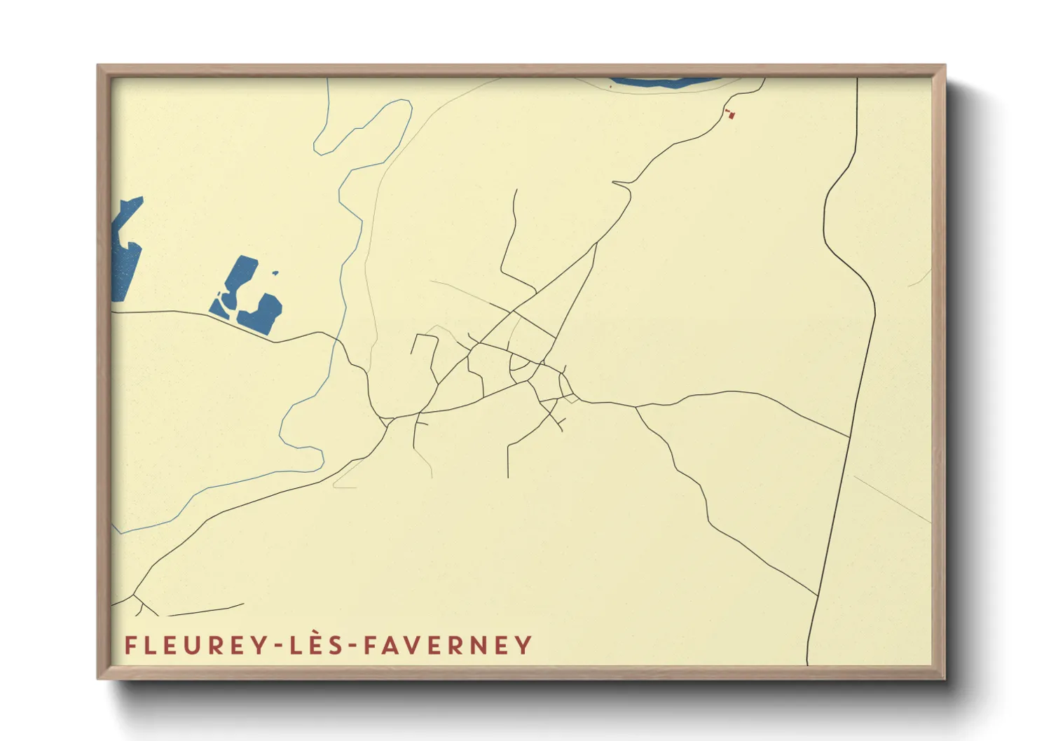 Une affiche de carte sur Fleurey-lès-Faverney