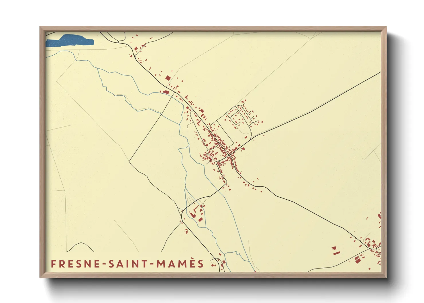 Une affiche de carte sur Fresne-Saint-Mamès