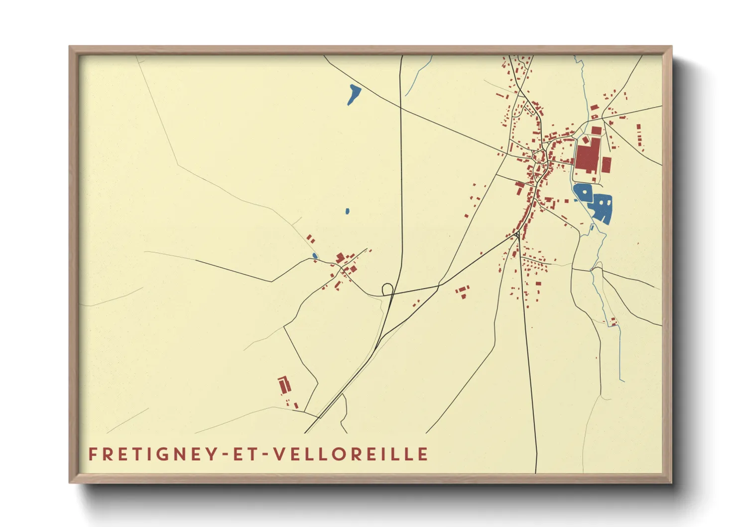 Une affiche de carte sur Fretigney-et-Velloreille