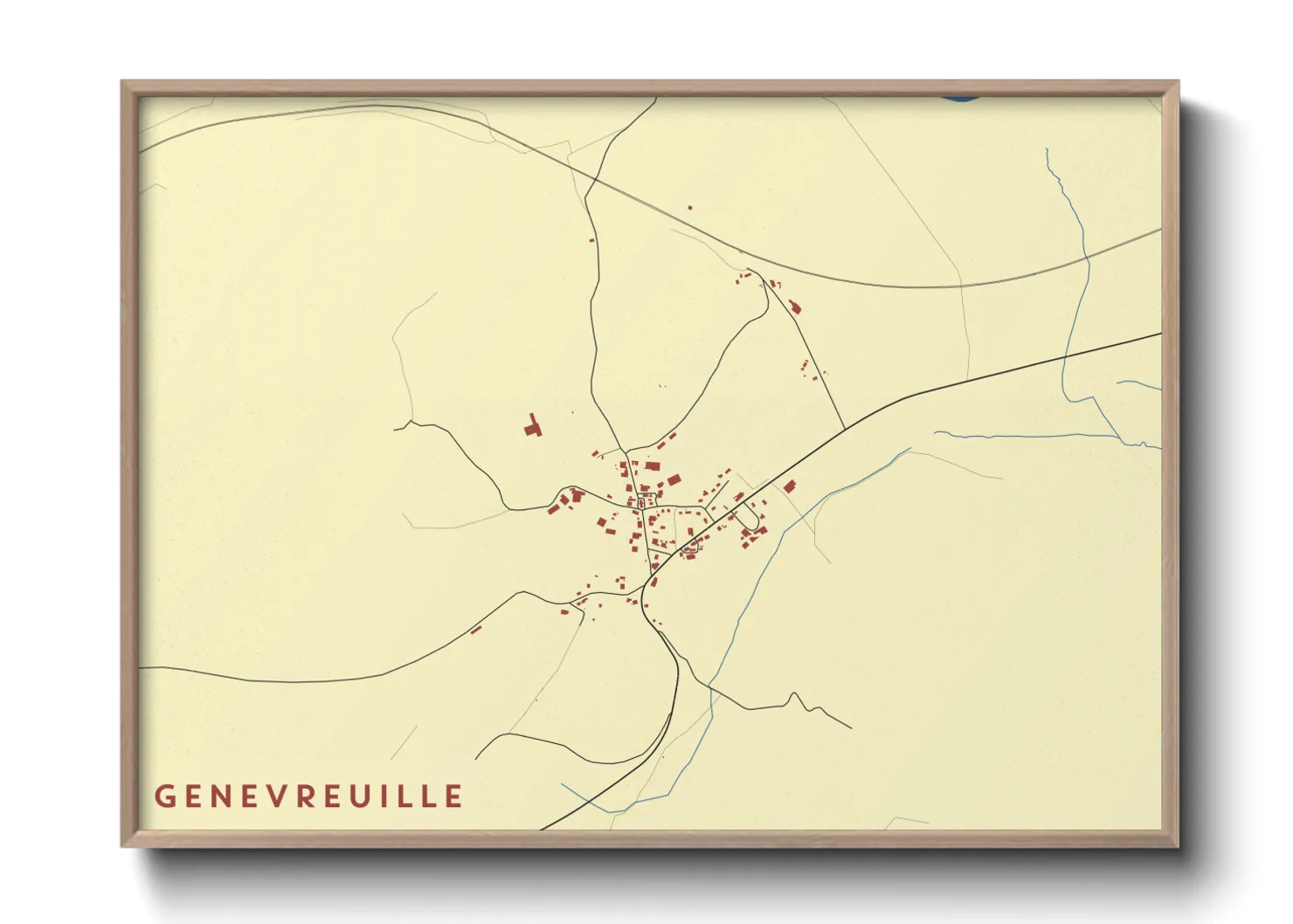Une affiche de carte sur Genevreuille