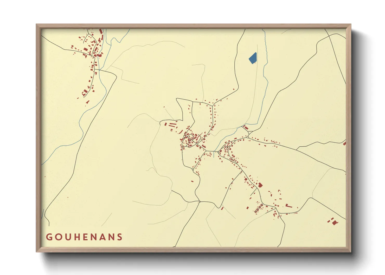 Une affiche de carte sur Gouhenans
