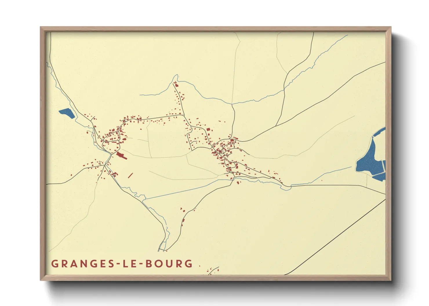 Une affiche de carte sur Granges-le-Bourg