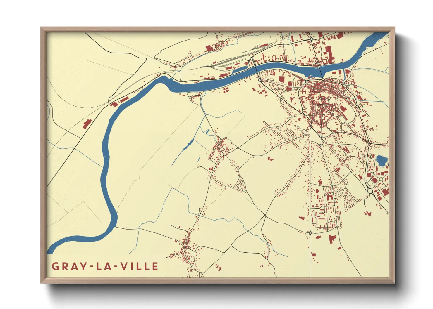 Une affiche de carte sur Gray-la-Ville