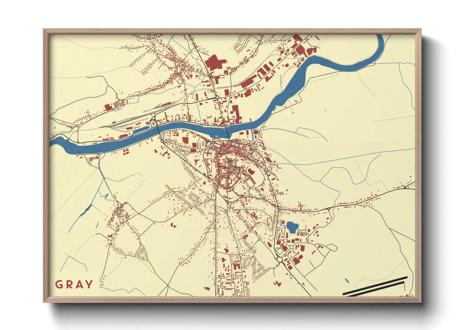 Une affiche de carte sur Gray