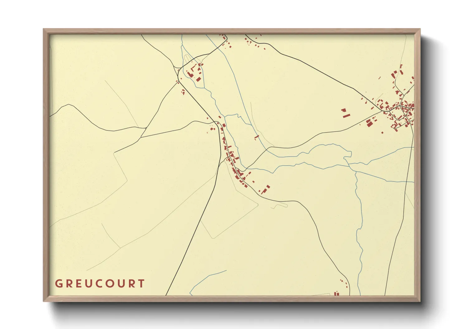 Une affiche de carte sur Greucourt