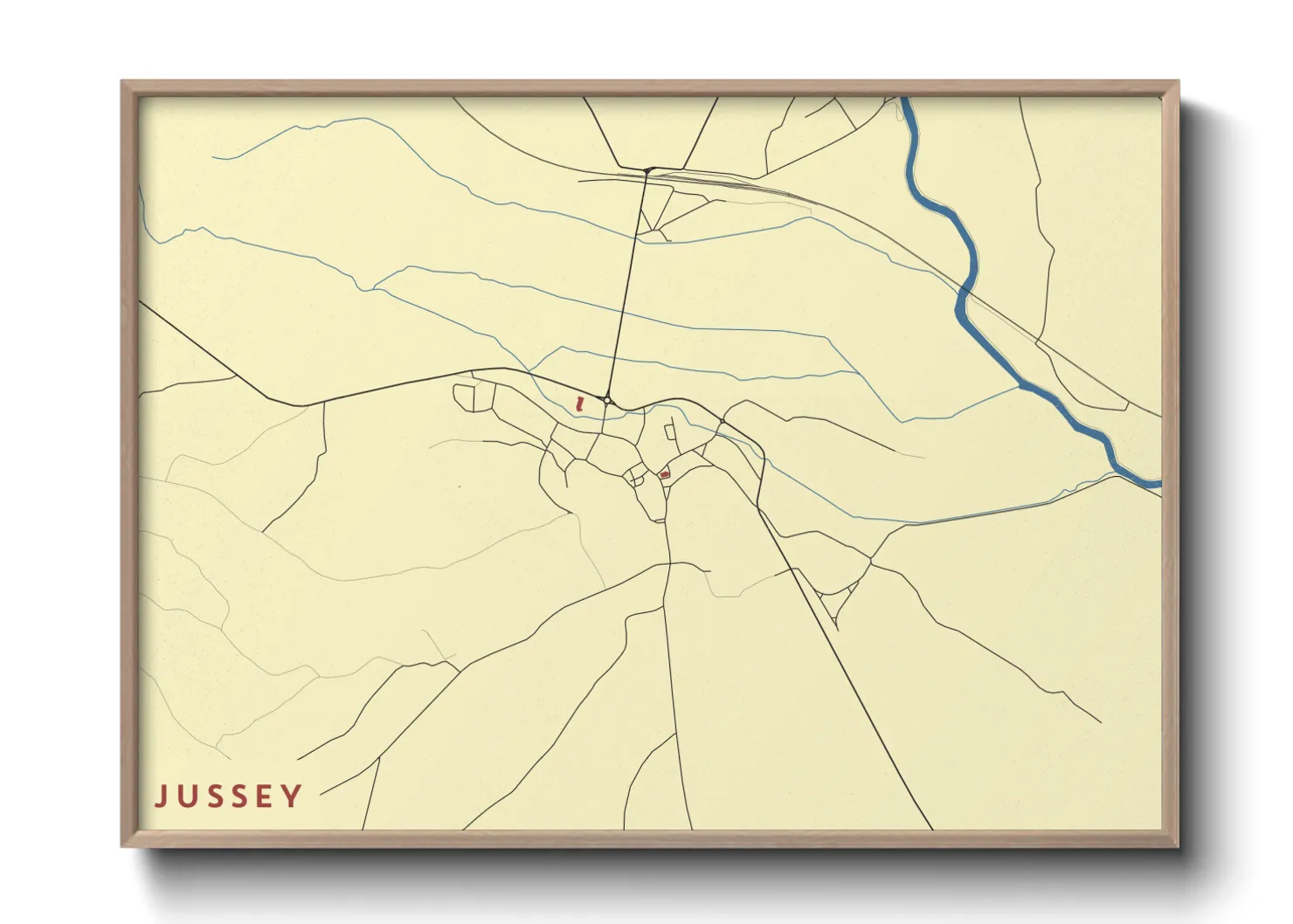 Une affiche de carte sur Jussey